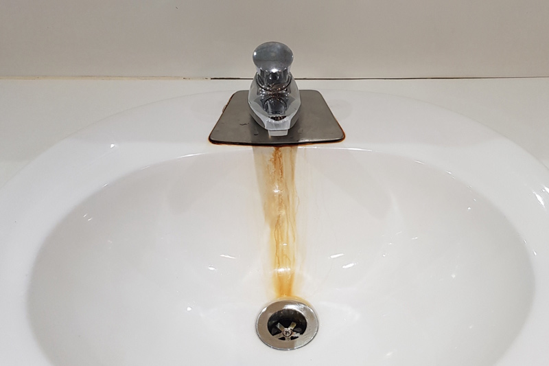 Iron stains in sink
